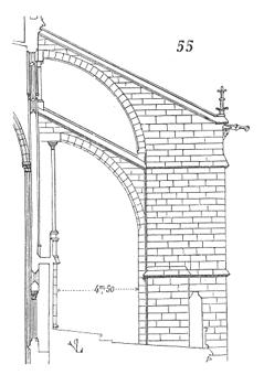 Diagram of a flying buttress from St. Denis basilica, Paris.