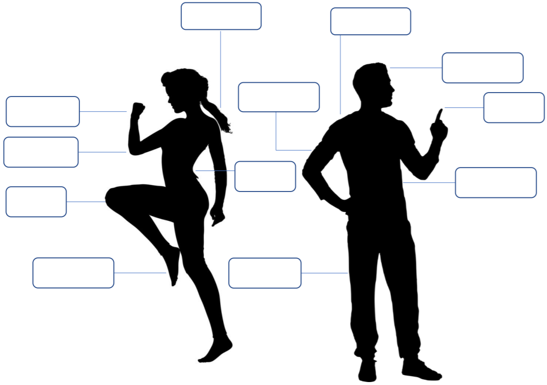 Silhouettes of a woman and a man