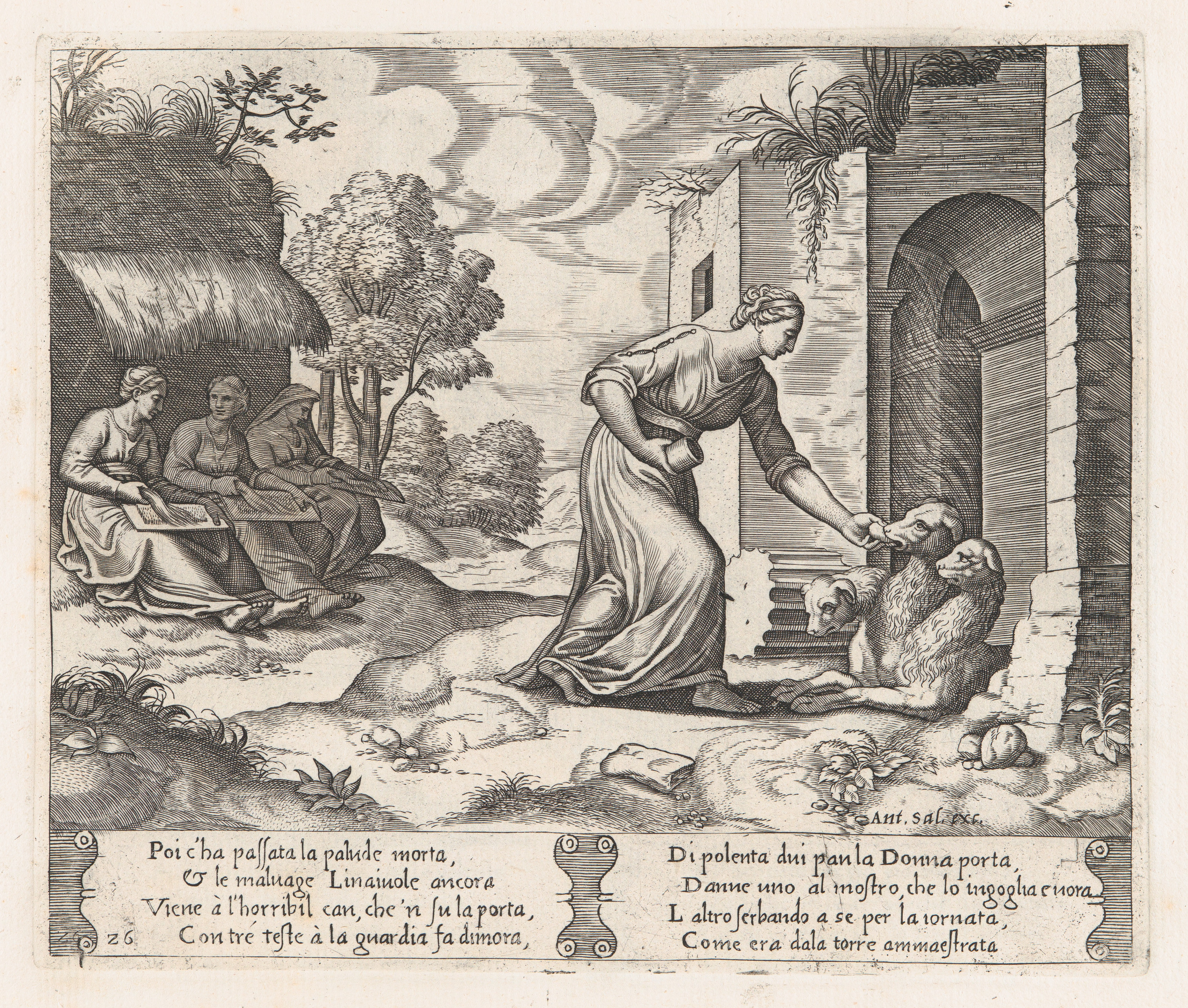 Plate_26-_Psyche_enters_the_underworld_giving_an_offering_to_Cerberus,_with_two_elderly_women_at_left,_from_the_Story_of_Cupid_and_Psyche_as_told_by_Apuleius_MET_DP862832.jpg