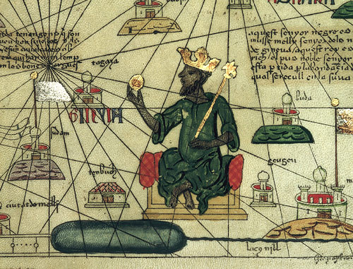 Mansa Musa, Catalan Atlas, drawn by Abraham Cresques of Mallorca, 1375, courtesy of the British Library.