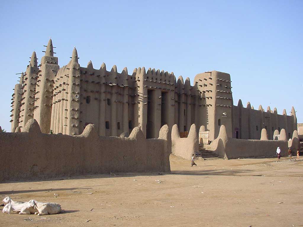 Photograph of the exterior of the Great Mosque of Djenné