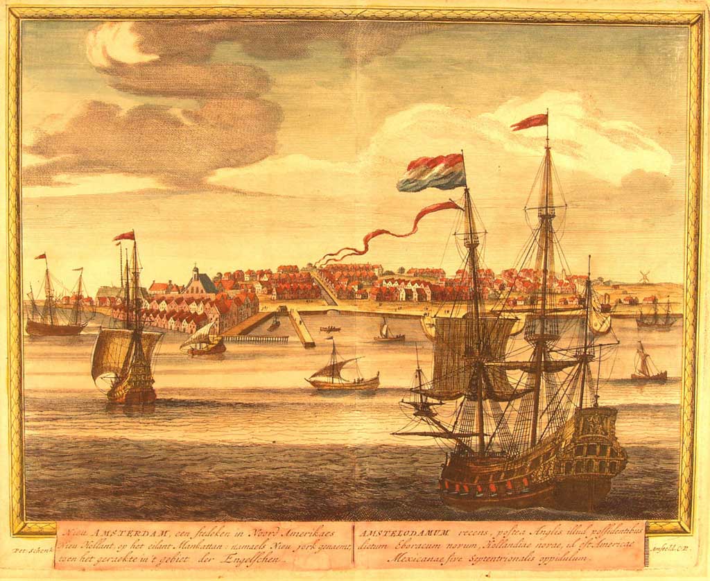 Painting of New Amsterdam (New York City) in 1671