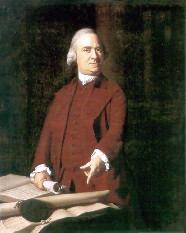 Portrait of Samuel Adams by artist John Singleton Copley.