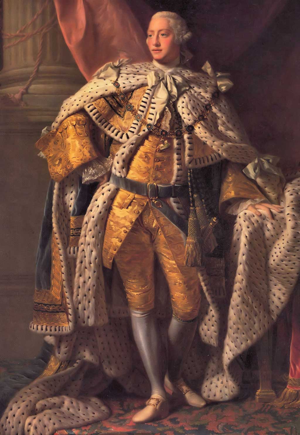 Portrait of George III, standing in coronation robes