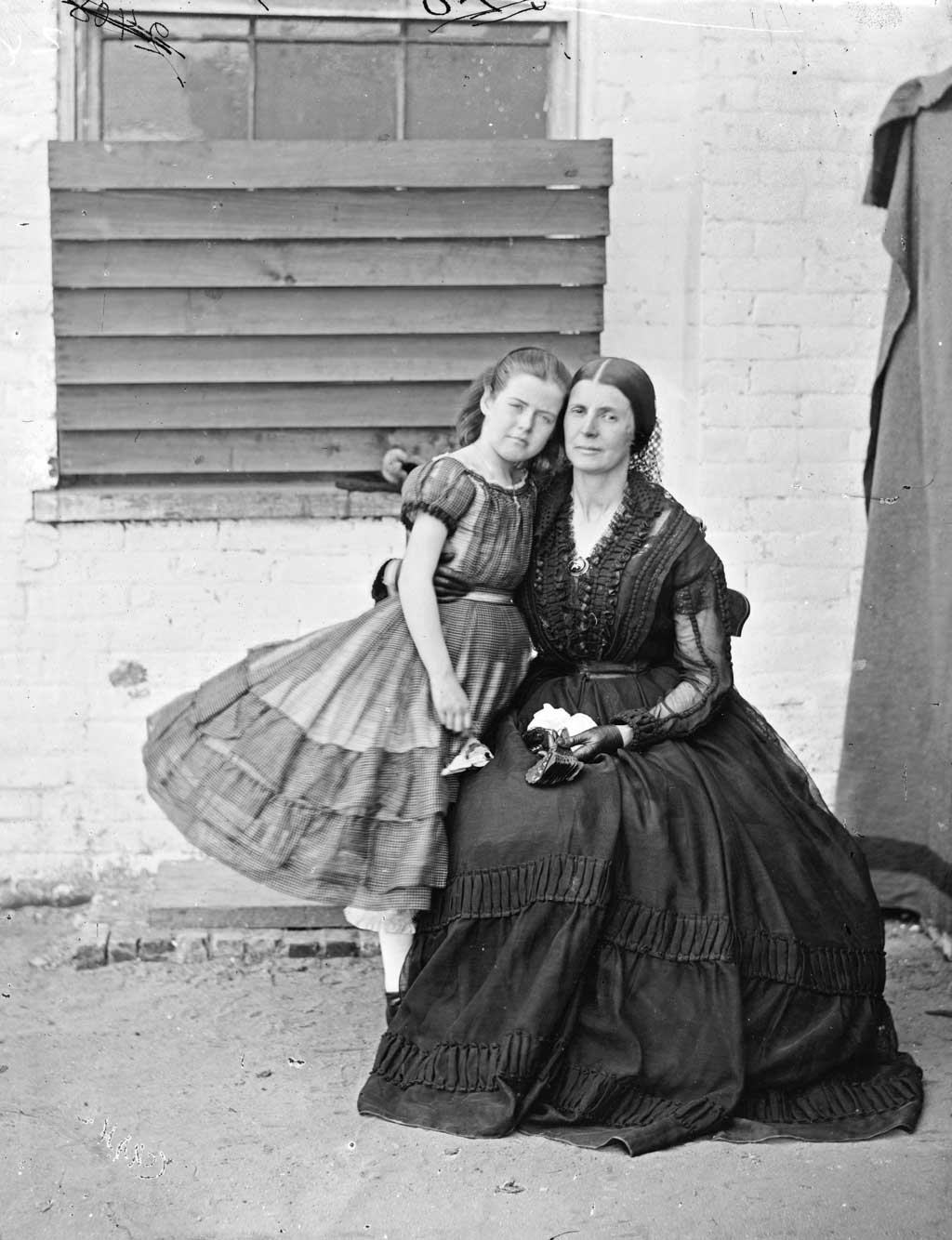 Portrait of Rose O'Neal Greenhow with daughter little Rose at Old Capitol Prison