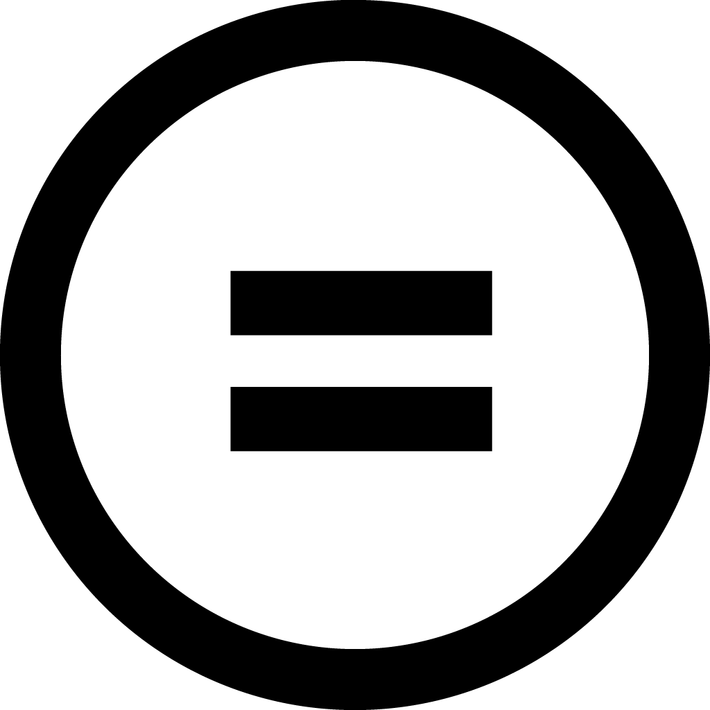 “Equal to” symbol inside circle.