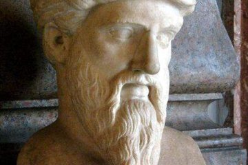An image of a bust of Pythagoras