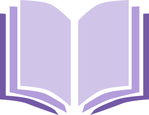 Clip art of open book in purple