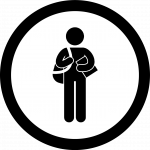 Icono de estudiante con mochila y libro