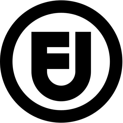 Icono que muestra el logotipo para uso justo, una F y una U, combinados en forma de llave retorcida