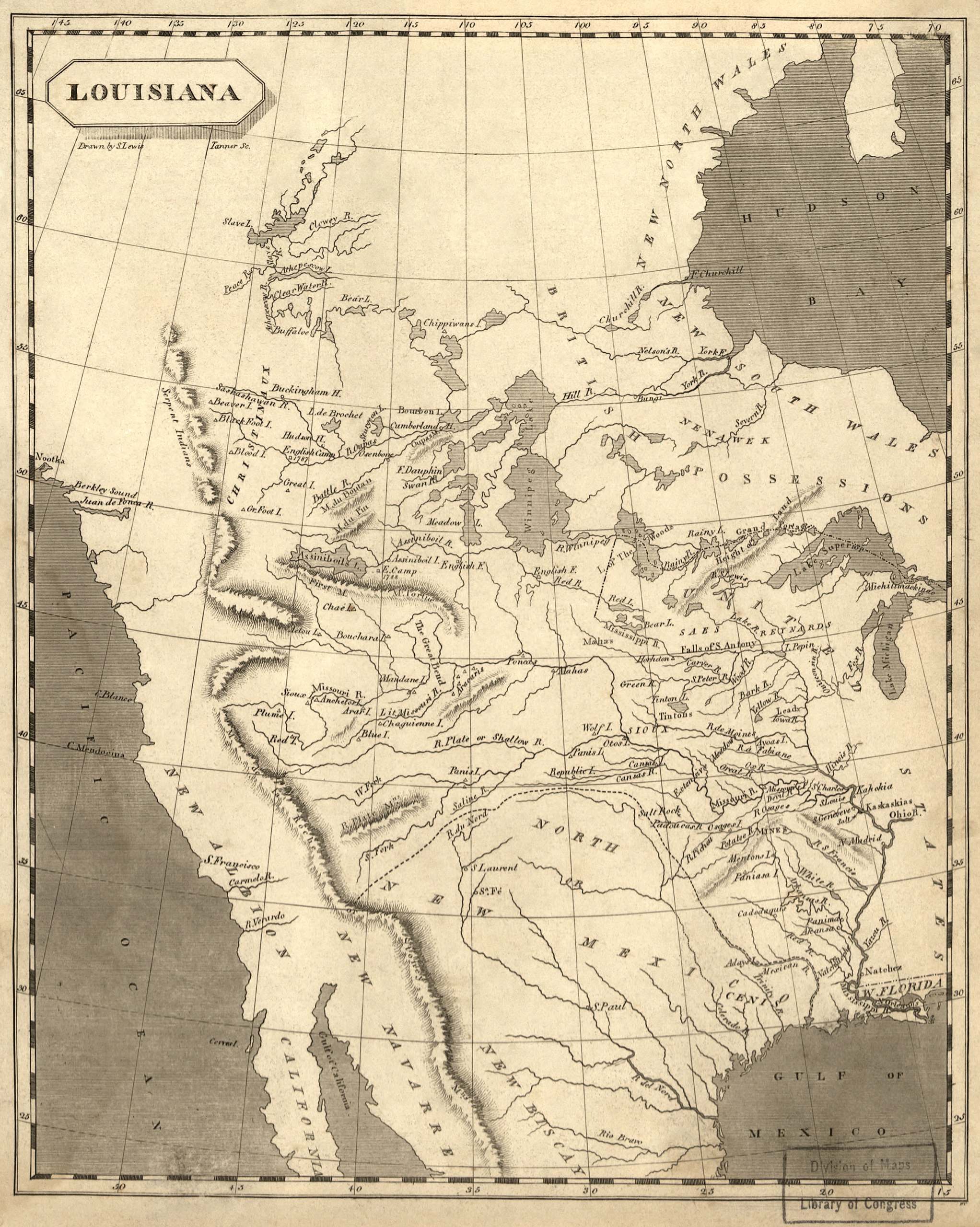 Mapa de compras de Louisiana, 1804
