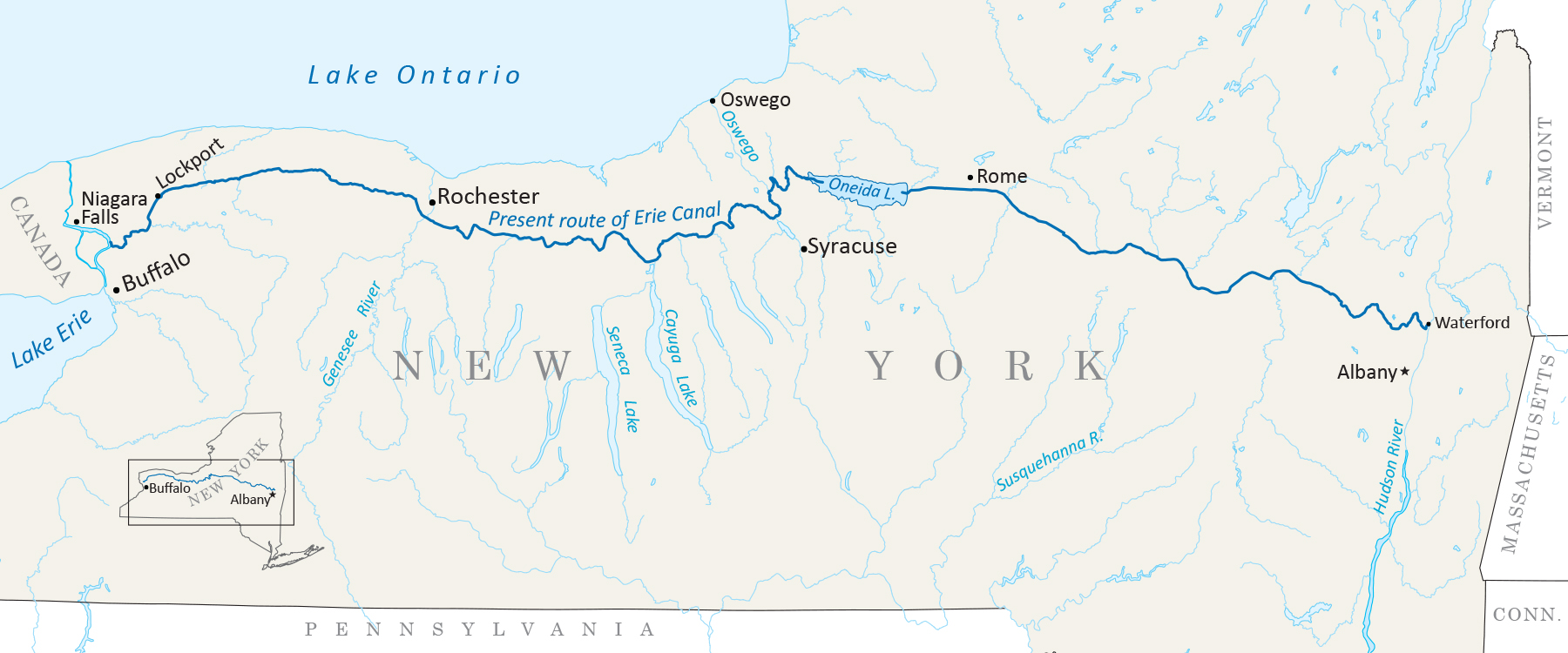 Erie Canal map