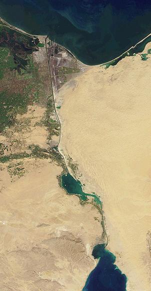 El Canal de Suez desde el espacio