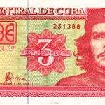 Close-up of Cuban 3 peso note