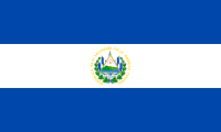 Flag of El Salvador (Blue, White, Blue, with coat of arms in the center)