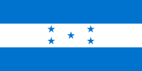 Flag of Honduras: Blue, White, Blue with five blue stars