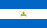 Flag of Nicaragua: Blue, White, Blue, with a crest in the center