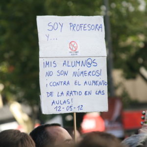 Sign reading: soy professora mis alumn@s no son números