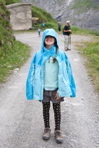 girl wearing a raincoat