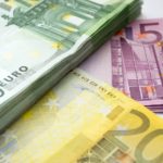 100, 200, and 500 euro bills
