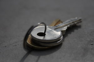Close-up of keys on a ring