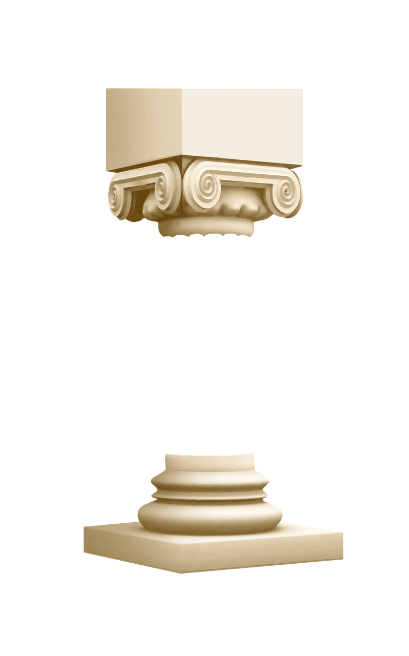 Une colonne ornée dont la partie centrale est absente.