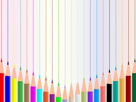 Colored pencils drawing lines