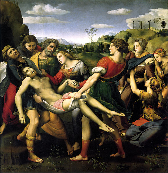 Raffaello painting of a religious scene outside