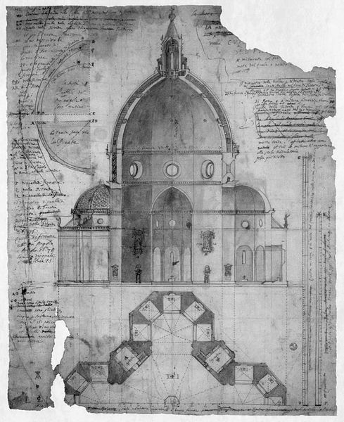 Original drawing by Cigoli the Duomo in Florence