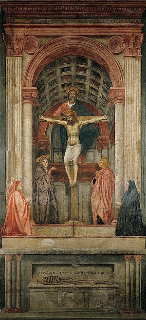 Masaccio Trinity, a religious scene