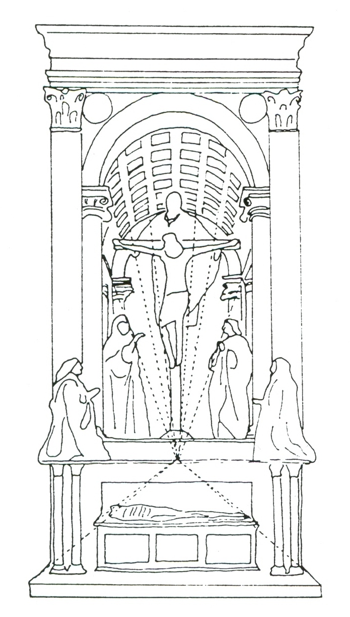 Masaccio Trinity linear perspective drawing