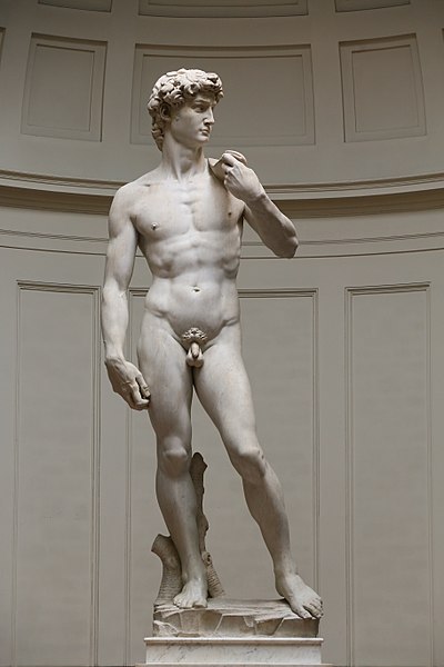 David by Michelangelo, a marble statue 16 feet high