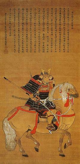 ink drawing of a man on horseback 
