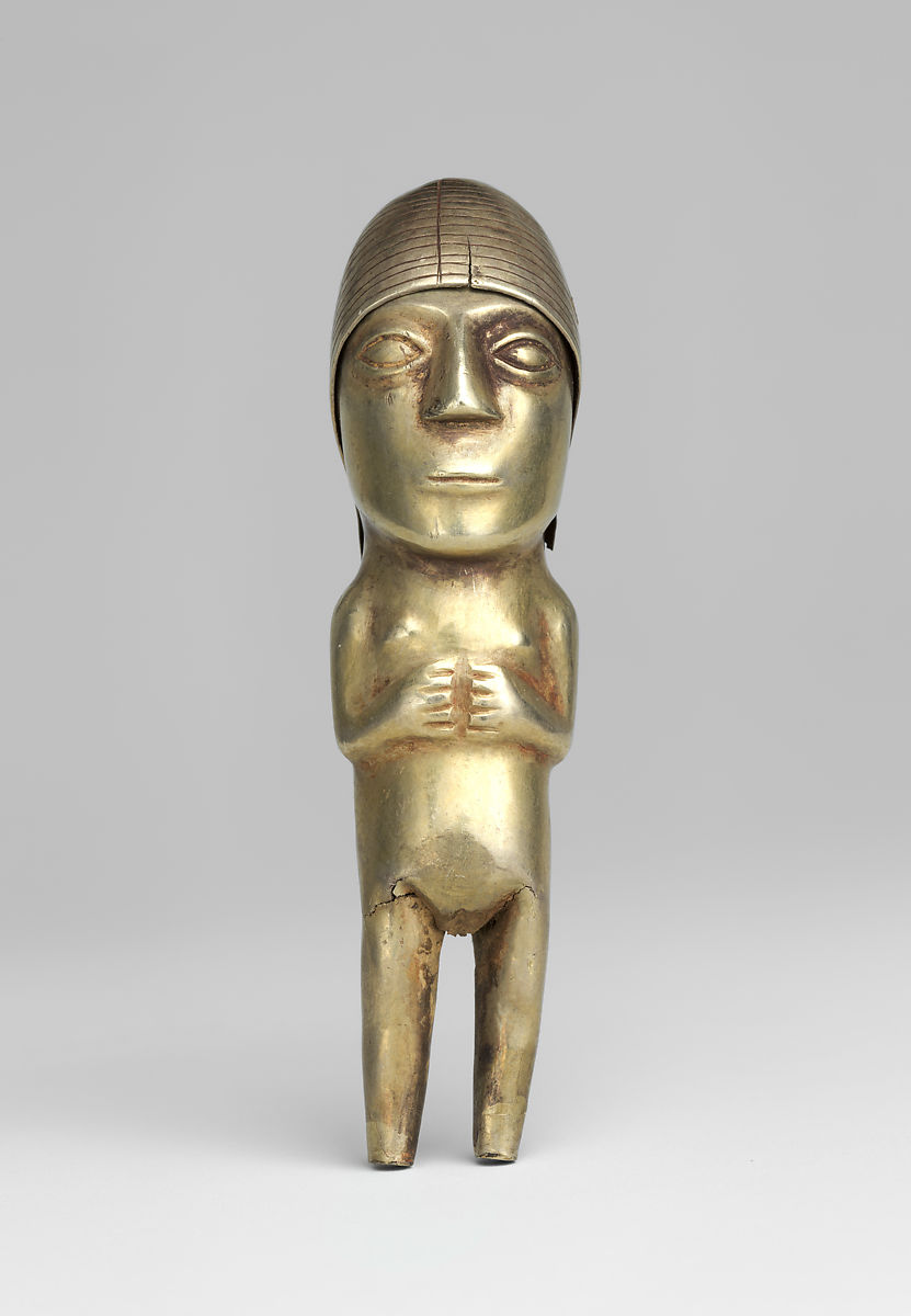 Female figure standing made from gold
