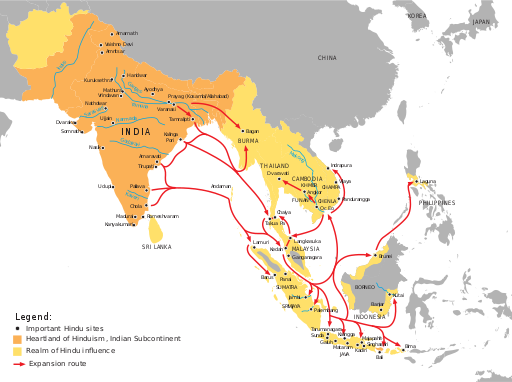 La expansión del hinduismo en Asia, desde su corazón en el subcontinente indio, al resto de Asia, especialmente el sudeste asiático, comenzó alrededor del siglo I marcado con el establecimiento de asentamientos y políticas hindúes tempranos en el sudeste asiático.