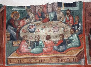 Fresco de la Última Cena del Monasterio de Kremikovtsi, Bulgaria, siglo XVI d.C.