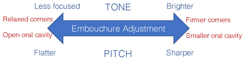 Relationship between tone and pitch