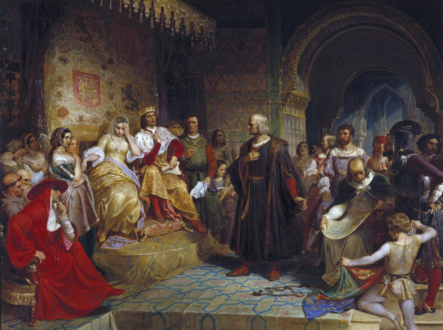 Colón ante la reina (Emanuel Leutz, 1843)