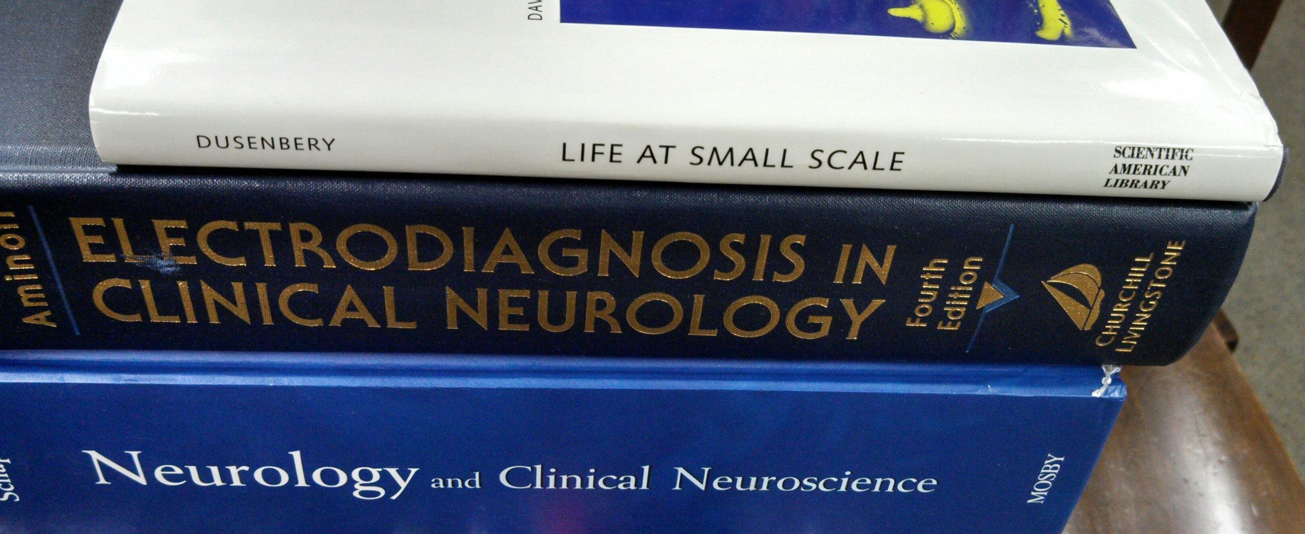 A stack of Biology books