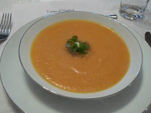 Bowl of coconut pumpkin soup