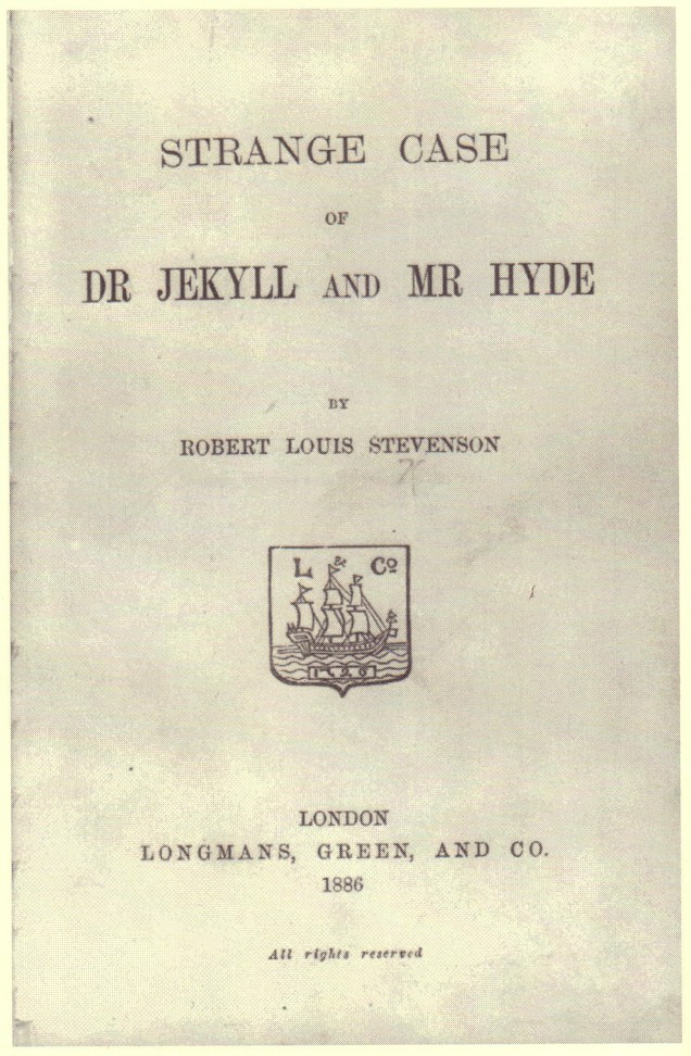Portada de la primera edición londinense de Strange Case of Dr Jekyll y Mr Hyde (1886).