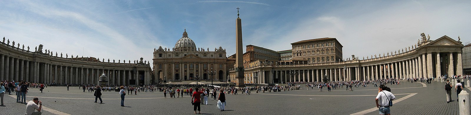 Saint Peters at the Vatican square surrounded by columns