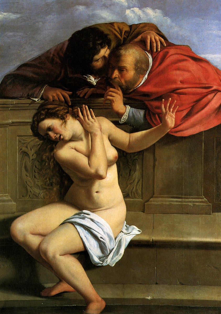 Two men trying to seduce a woman sitting on a bench