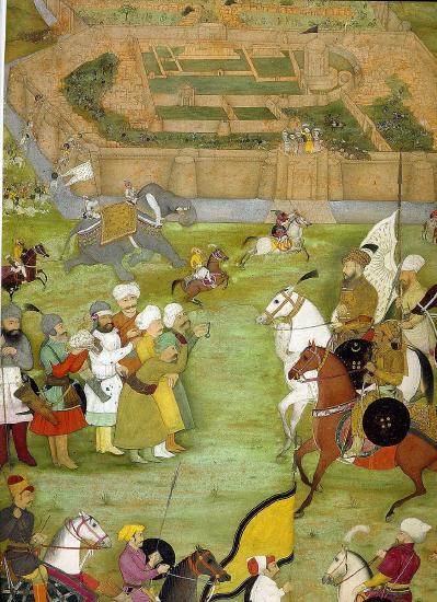 Outdoor scene of the surrender of a war