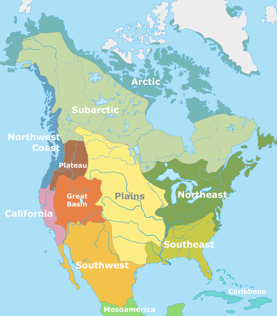 Map of North American Native Americans cultural areas