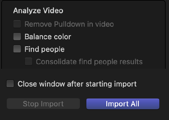 analyze video option