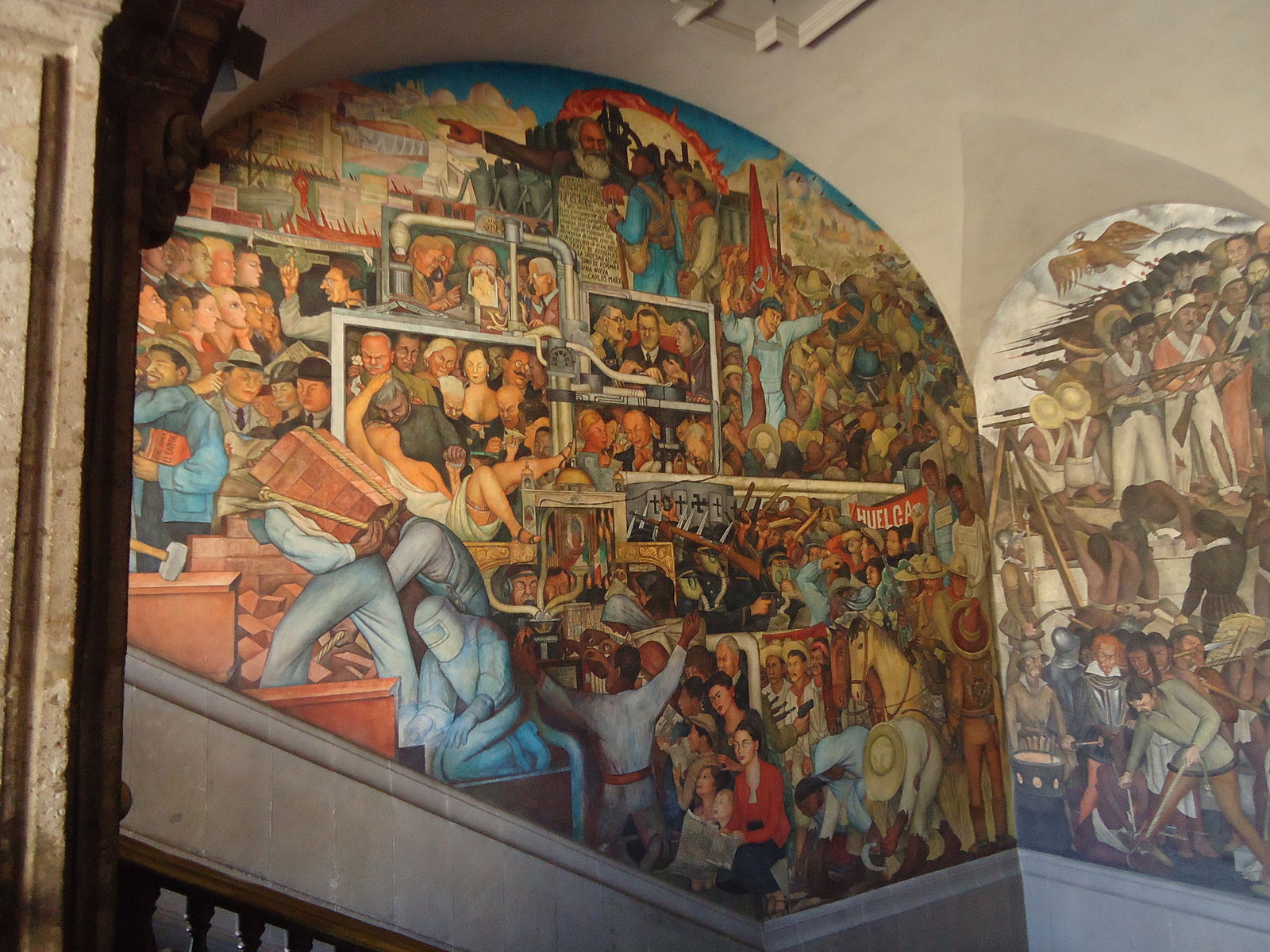 A large mural depicting how Mexico looked today and into the future