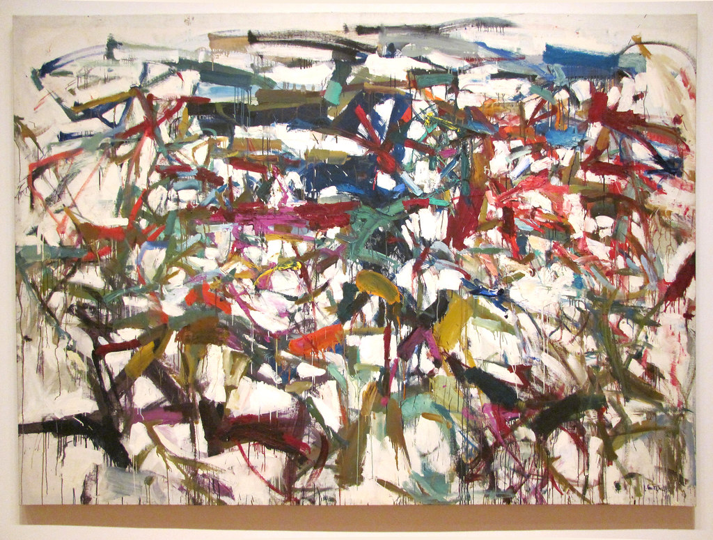 A painting of multiple colors with multiple brush strokes