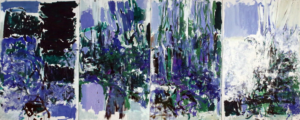 A painting of mostly blue colors with multiple brush strokes