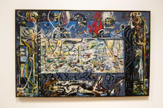 A painting of multiple colors with multiple brush strokes